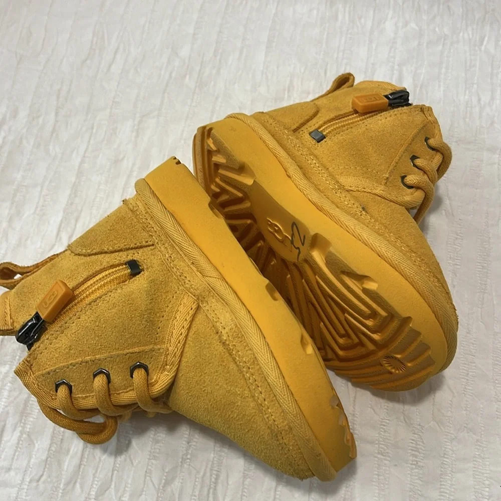 UGG NEUMEL II kids toddler boots shoe lace inner Sherpa lined treadlite size 6c - Picture 6 of 14